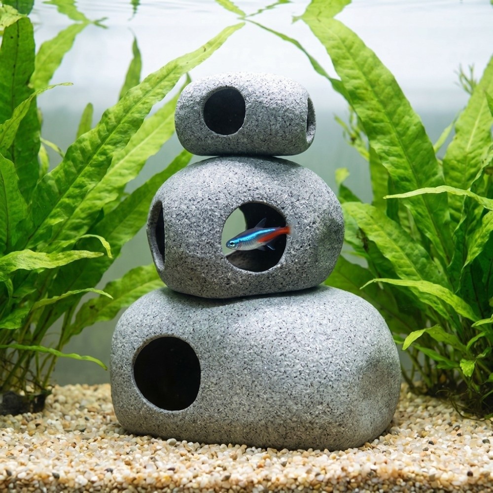 Aquarium Marine Rock - Камень-укрытие для аквариума из фиолетовой глины,